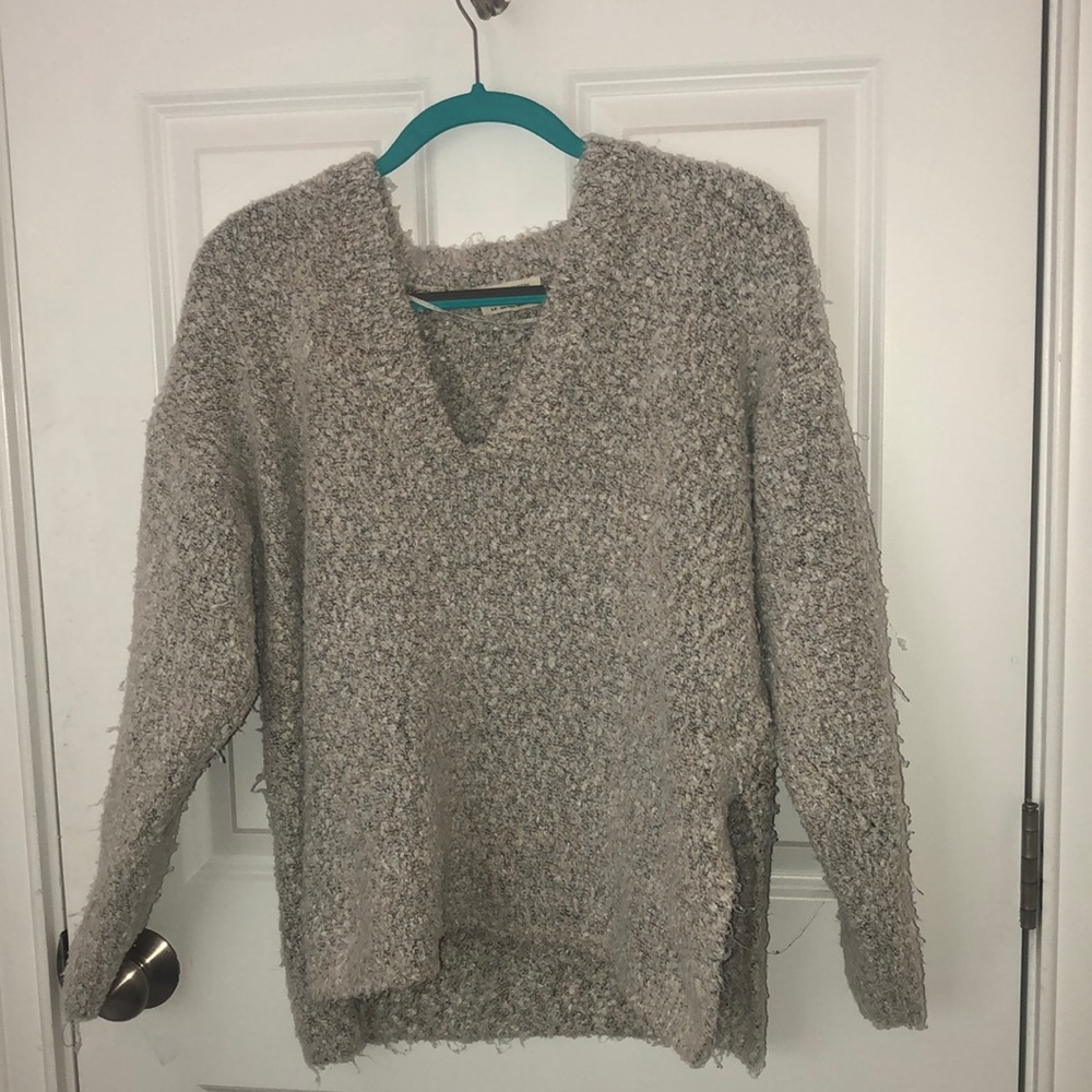 Urban outfitters, grey fuzzy v neck sweater